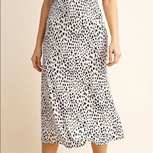 High Wasted Leopard Print Midi Skirt